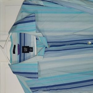 GAP blue striped button up dress shirt